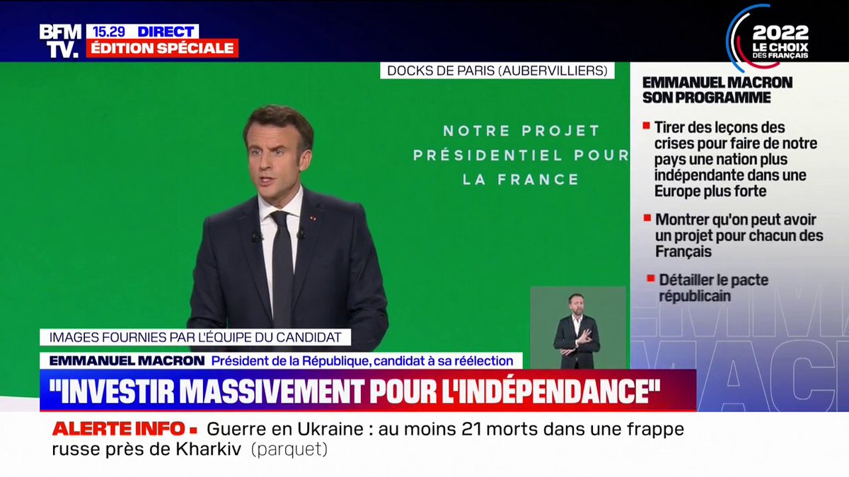 Emmanuel Macron: We can be the first great nation to be free from dependence on gas, oil and coal