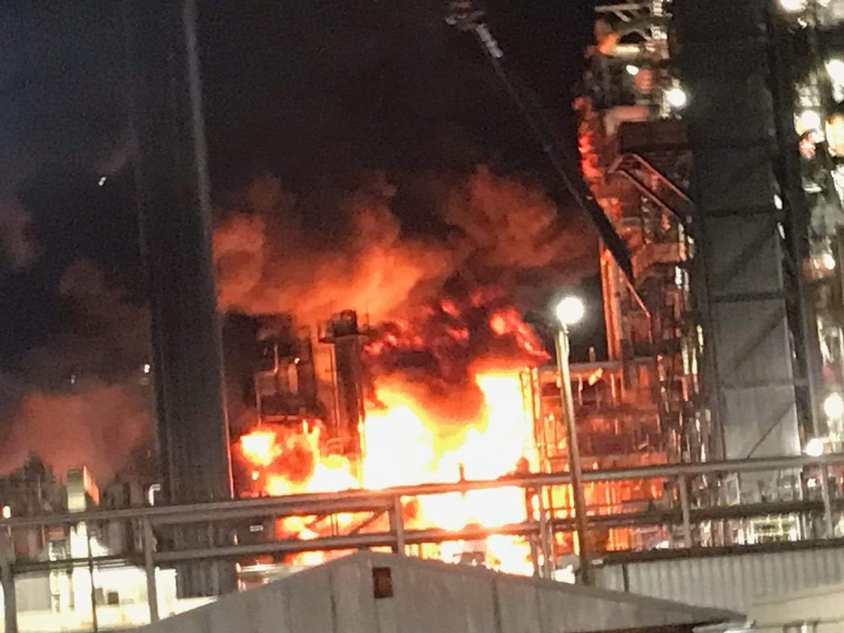Huge explosion reported at Exxon refinery in Lockwood Montana. Exxon official says no reports of injuries
