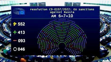 European Parliament want immediate and full fossil fuel embargo against Russia