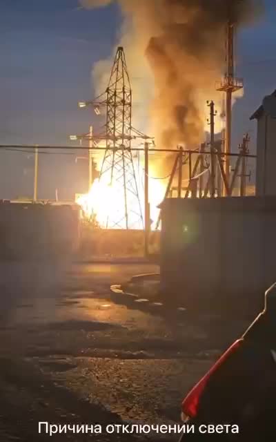 Fire at the substation in Khasavyurt, Dagestan. 70 000 subscribers left without power