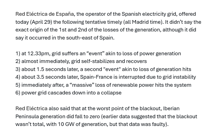 Spanish grid operator just offered the first (but tentative) blackout timeline