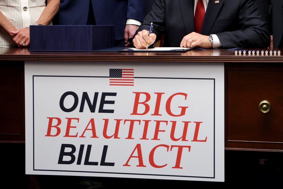 US President Trump will sign his big beautiful tax and spending bill in a ceremony on Independence Day on Friday after it passed Congress, White House says