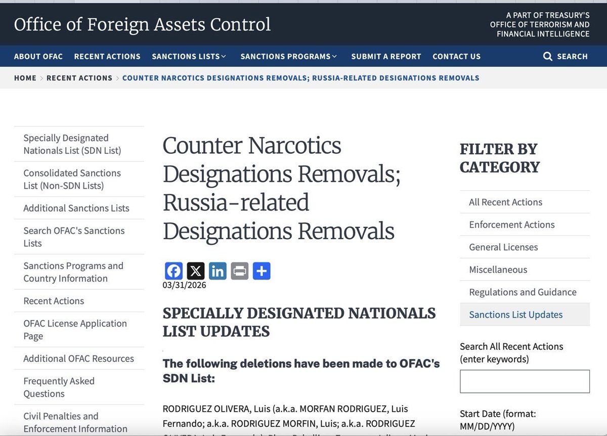 U.S. Continues lifting sanctions on Russia The U.S. Treasury Department announced the removal of restrictions on several container ships sailing under the Russian flag. Sanctions have been lifted from the vessels Fesco Moneron, Fesco Magadan, and Sv Nikolay