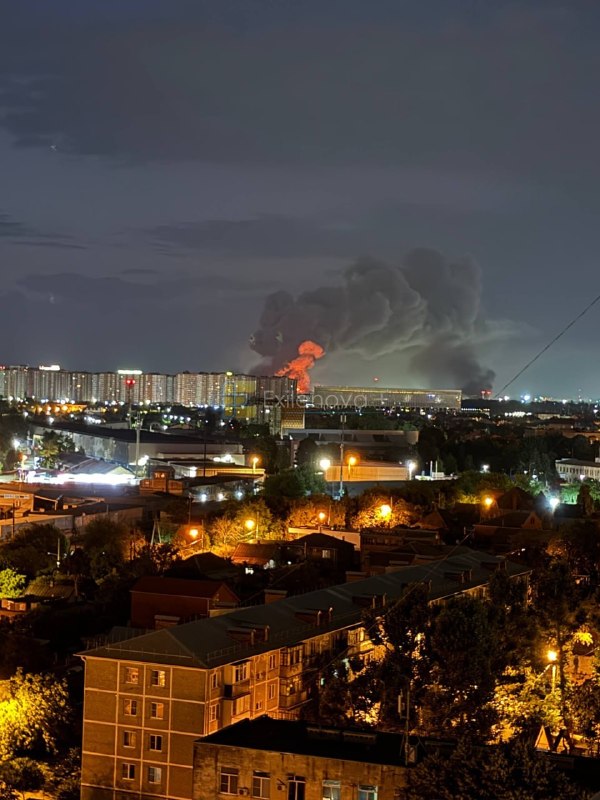 Grandes incêndios em Krasnodar são resultado de ataques com drones.
